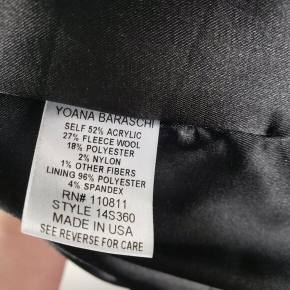 Yoana Baraschi Boucle Skirt Tweed Fringe Hem Black White Taupe Womens Size Small - Picture 7 of 8